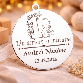 S176 - Pandant banut din argint 22mm pentru mot - Un anisor, o minune - 1 buc