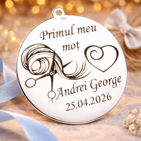 S179 - Pandant banut din argint 22mm pentru mot - Primul meu mot - 1 buc