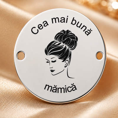 E0421 GS Banut din argint cea mai buna mamica 16.5mm 0.33mm