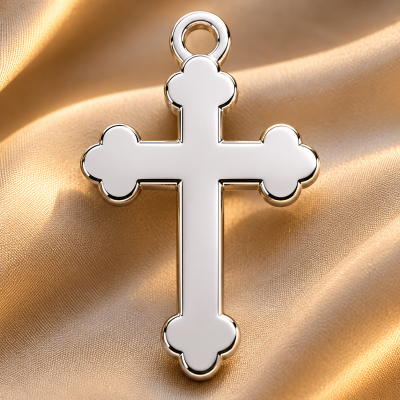 Marturie pandantiv cruciulita din argint 925 pentru Mot - Scaldat - Botez - Turta 18mm 0.5mm - S217