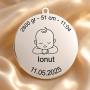 Banut de Botez Personalizat din Argint 925 cu Nume si Date Nastere 22mm 0.3mm S0240