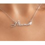 Colier Mama cu Inimioara din Argint 925 - Lantisor Elegant Cadou pentru Mama 32x7.7mm 0.60mm G0593