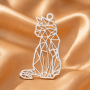 Pandantiv Pisica Geometrica din Argint 925 Charm 16.5x26.5mm, 0.5mm- 1 buc E1671