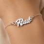 Bratara personalizata din Argint 925 cu Nume Decupat - Model Script Elegant pentru Femei