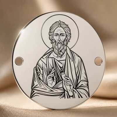 Banut Argint 925 cu Sfantul Andrei 14 mm pentru Bratara sau Colier Personalizat E1542