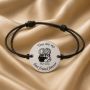 Bratara cu snur reglabil si banut din Argint 925 Best Friend Forever 16.5 mm B-E0514