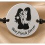 Bratara cu snur reglabil si banut din Argint 925 Best Friends Forever 16.5 mm S0515