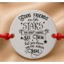 Bratara cu snur rosu reglabil si banut din Argint 925 Good Friends Are Like Stars 16.5 mm B-E0452