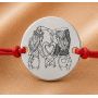 Bratara cu snur rosu reglabil si banut din Argint 925 Prietene pentru Totdeauna 16.5 mm B-E0794
