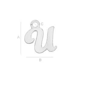 G1203-Litera U din argint 925 8.6x7.3mm 1 buc G1203-Litera U din argint 925 8.6x7.3mm 1 buc