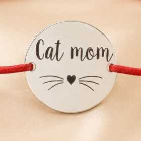 Bratara reglabila din Argint 925 Cat Mom + Cutie Cadou B-E1761