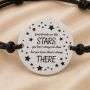 Bratara reglabila cu banut din Argint 925 Good Friends Are Like Stars 16.5 mm B-E0453