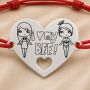 Bratara snur rosu cu inimioara din Argint 925 I Love My BFF B-E0896