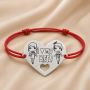 Bratara snur rosu cu inimioara din Argint 925 I Love My BFF B-E0896
