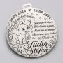 Bănuț de Moț din Argint 925 Personalizat cu Elefănțel și Poezie, Nume și Date 22 mm S0309