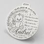 Bănuț de Moț din Argint 925 Personalizat cu Ursuleț și Poezie, Cadou de la Nași 22 mm S0295