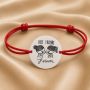 Bratara cu snur rosu reglabil si banut din Argint 925 - Best Friends Forever B-E1631