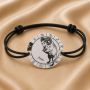 Bratara Zodia Berbec din Argint 925 cu Snur Negru Reglabil B-E0358