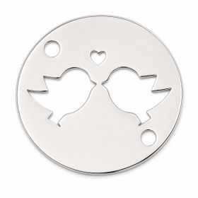Bănuț argint 925 păsărele îndrăgostite 13mm E1213