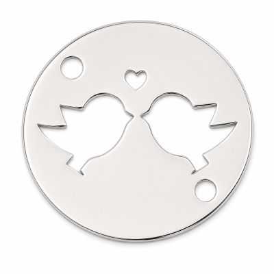 Bănuț argint 925 păsărele îndrăgostite 13mm E1213