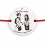 Brățară argint 925 cu bănuț 7 Billion Smiles, șnur reglabil — cadou romantic B-E0394