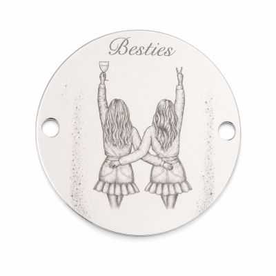 Bănuț de argint 925 Besties Personalizat E1580