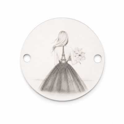 Bănuț de argint 925 Eiffel Tower Girl E1586