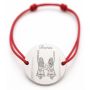 Brățară argint 925 cu bănuț Besties personalizat cu nume, șnur reglabil — cadou pentru prietenă B-E1580