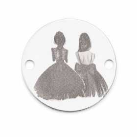 Bănuț de argint 925 Best Friends în rochii elegante E1828