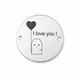 Bănuț de argint 925 gravat Fantomuță I Love You E2060