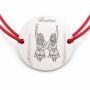 Brățară argint 925 cu bănuț Besties personalizat cu nume, șnur reglabil — cadou pentru prietenă B-E1580