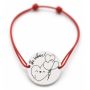 Brățară argint 925 cu bănuț Inimă cu Baloane Te Iubesc, șnur reglabil — cadou romantic B-E2083