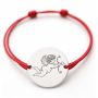 Brățară argint 925 cu bănuț Cupidon, șnur reglabil — cadou de Valentine’s Day B-E2084