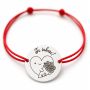 Brățară argint 925 cu bănuț Inimă cu Buchet Te Iubesc, șnur reglabil — cadou romantic B-E2085