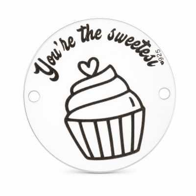 Bănuț de argint 925 gravat You Are The Sweetest E2108