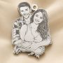 Pandantiv personalizat cu poza din argint 925, decupaj laser după fotografie ~23x23 mm S130