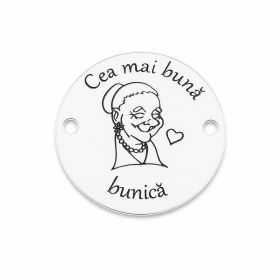 Bănuț de argint 925 gravat Cea mai bună bunica E0309