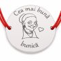 Brățară argint 925 cu bănuț Cea mai bună bunică, șnur reglabil — cadou pentru bunica B-E0309