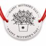 Brățară argint 925 cu bănuț Happy Mother's Day, șnur reglabil — cadou pentru mama B-E0384