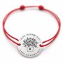 Brățară argint 925 cu bănuț Happy Mother's Day, șnur reglabil — cadou pentru mama B-E0384