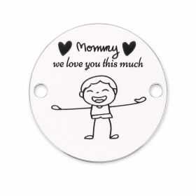 Bănuț de argint 925 gravat Mommy We Love You This Much E0387