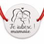 Brățară argint 925 cu bănuț Te iubesc mamaie, șnur reglabil — cadou bunica B-E0389
