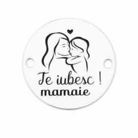 Bănuț de argint 925 gravat Te iubesc, mamaie! E0389