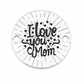 Bănuț de argint 925 gravat I Love You Mom E0420