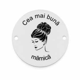 Bănuț de argint 925 gravat Cea mai bună mămică E0421