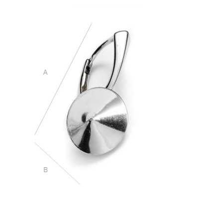 G0026-Leverback Swarovski Rivoli 12mm 1 bucata
