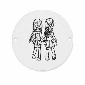 Bănuț de argint 925 gravat Sisters E0079