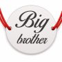 Brățară argint 925 cu bănuț Big Brother, șnur reglabil — cadou pentru fratele mai mare B-E0461
