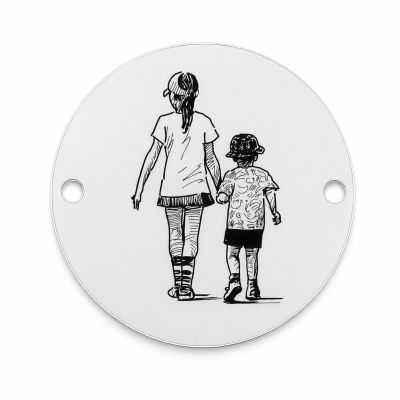 Bănuț argint sora cu frățiorul la plimbare | Cadou