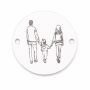 Bănuț argint familie cu fetiță | Cadou familie